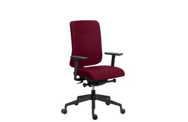 Sitizen ergonomic office chair, synchronous mechanism with seat depth adjustment, fire-resistant fabric, with or without armrests, black legs