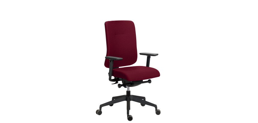 Sitizen ergonomic office chair, synchronous mechanism with seat depth adjustment, fire-resistant fabric, with or without armrests, black legs