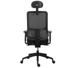 Chaise de bureau Ofys maille, accoudoirs 3D, appui-tete noir