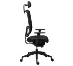 Chaise de bureau Ofys maille, accoudoirs 3D, appui-tete noir