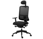 Chaise de bureau Ofys maille, accoudoirs 3D, appui-tete noir