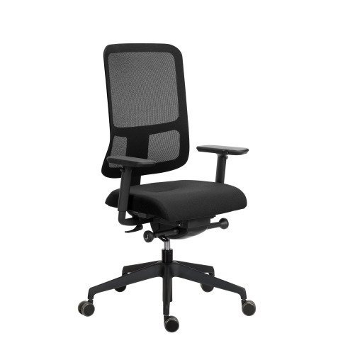 Chaise de bureau Sitizen maille avec accoudoirs 4D noir