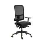 Chaise de bureau ergonomique Sitizen - Mécanisme synchrone - Tissu et maille - Noir - Avec ou sans accoudoirs - Pieds noirs