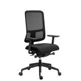 Chaise de bureau ergonomique Sitizen - Mécanisme synchrone - Tissu et maille - Noir - Avec ou sans accoudoirs - Pieds noirs