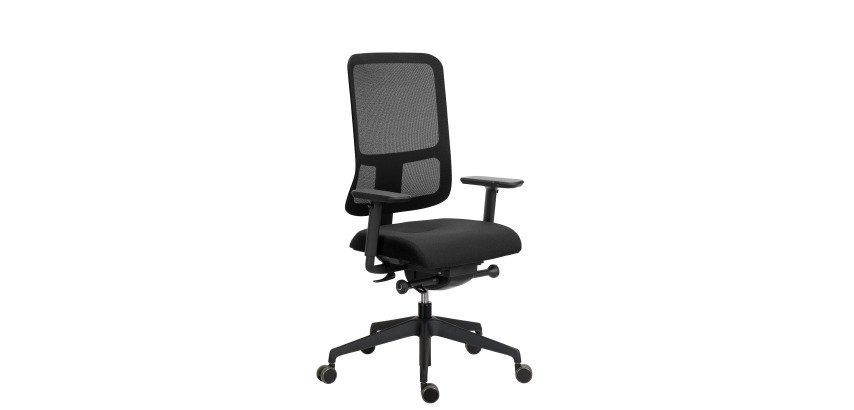 Chaise de bureau Ofys maille avec accoudoirs 4D noir