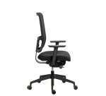 Chaise de bureau ergonomique Sitizen - Mécanisme synchrone - Tissu et maille - Noir - Avec ou sans accoudoirs - Pieds noirs