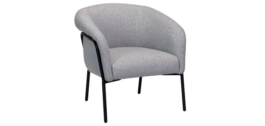 Fauteuil Stellan - Tissu - Pieds métal noirs