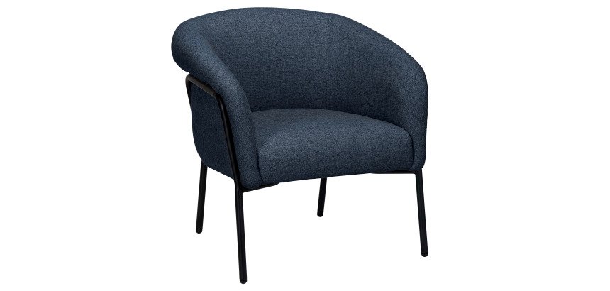 Fauteuil Stellan - Tissu - Pieds métal noirs