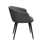 Fauteuil Norio - tissu - piètement métal noir