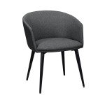 Fauteuil Norio - tissu - piètement métal noir