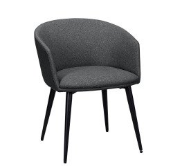 Fauteuil Norio - tissu - piètement métal noir