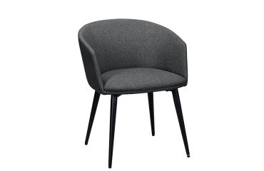 Fauteuil Formio - tissu - piètement métal noir