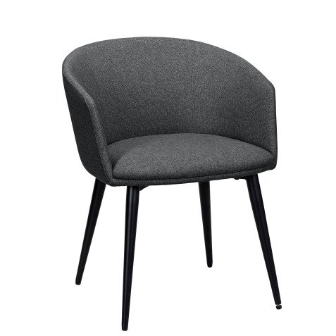 Fauteuil Formio - tissu - piètement métal noir