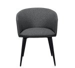 Fauteuil Norio - tissu - piètement métal noir