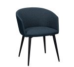 Fauteuil Formio - tissu - piètement métal noir