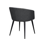 Fauteuil Norio - tissu - piètement métal noir