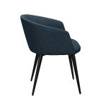 Fauteuil Formio - tissu - piètement métal noir