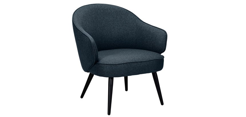 Fauteuil Yvan - Tissu - Pieds métal noirs
