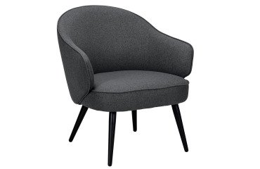 Fauteuil Yvan - Tissu - Pieds métal noirs