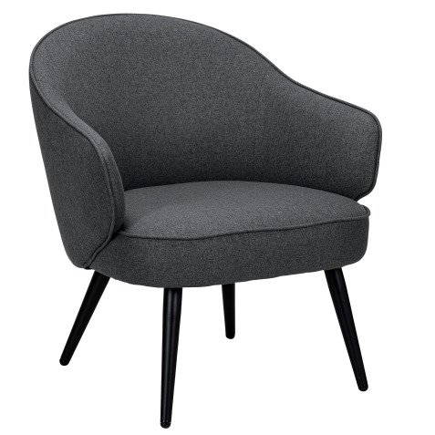 Fauteuil Yvan - Tissu - Pieds métal noirs