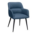 Fauteuil Léa - Tissu - Pieds métal noirs