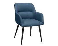 Fauteuil Lua - Tissu - Pieds métal noirs - bleu