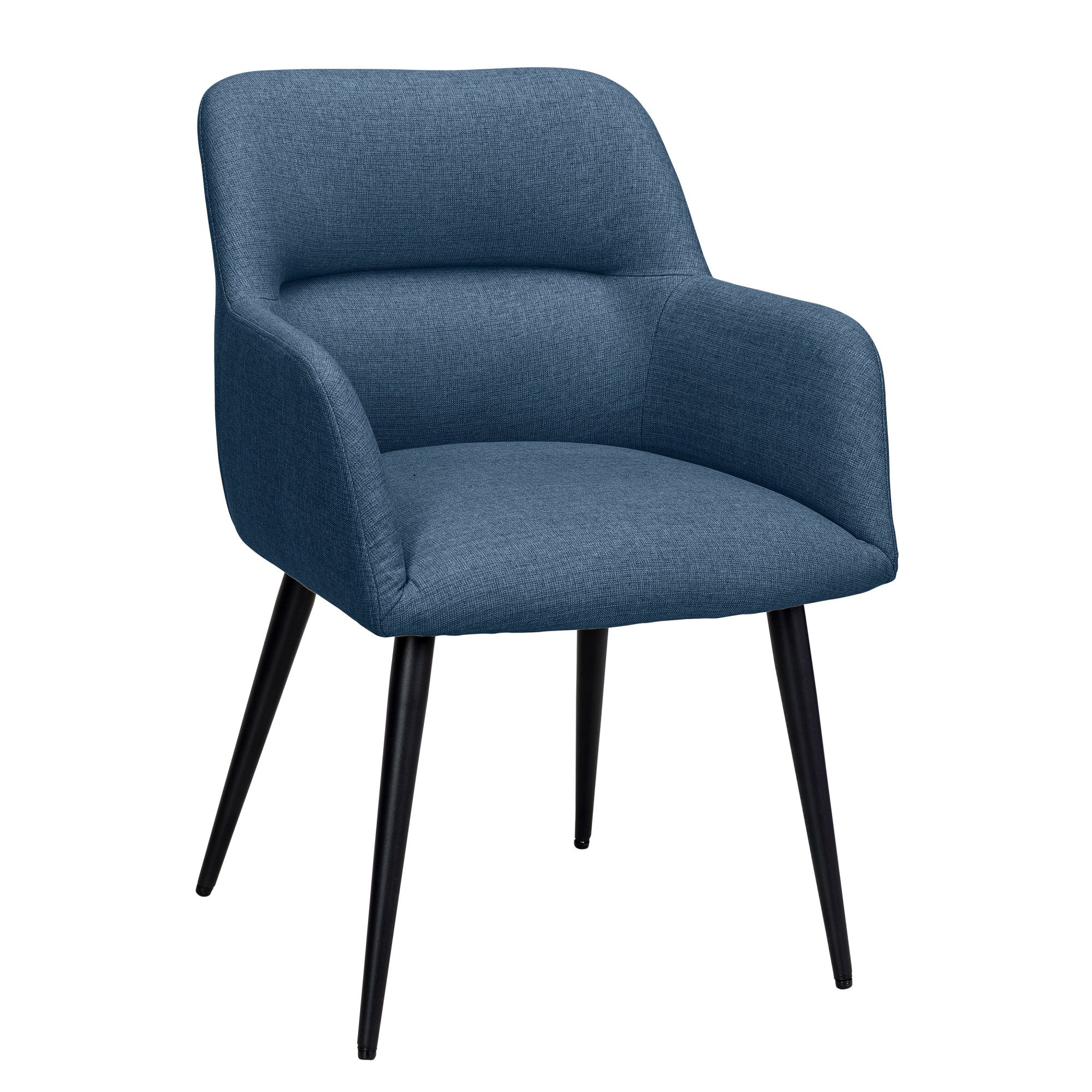 Fauteuil Léa - Tissu - Pieds métal noirs