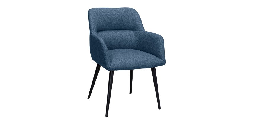 Fauteuil Lua - Tissu - Pieds métal noirs