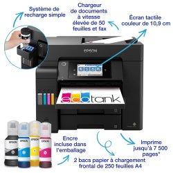 Epson Imprimante multifonction à réservoir d'encre 4 en 1 - Wifi - A4 couleur ECOTANK ET-5805