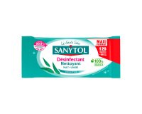 Pack  2 + 1 packages of 120 Sanytol Maxi Format Eucalyptus disinfectant surface cleaning wipes
