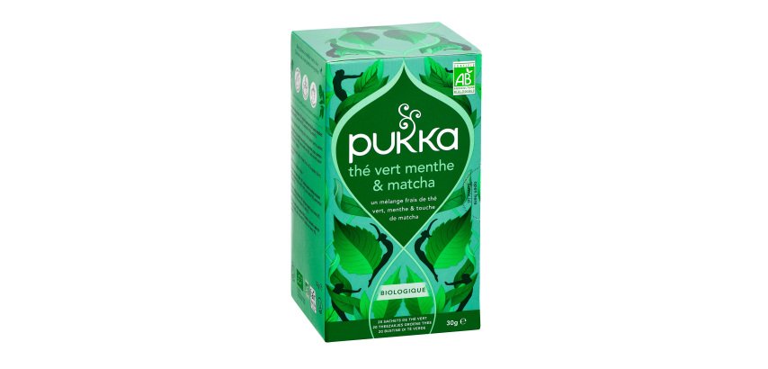 Thé vert menthe et matcha Bio Pukka - Boîte de 20 sachets