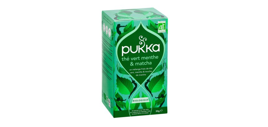 Thé vert menthe et matcha Bio Pukka - Boîte de 20 sachets