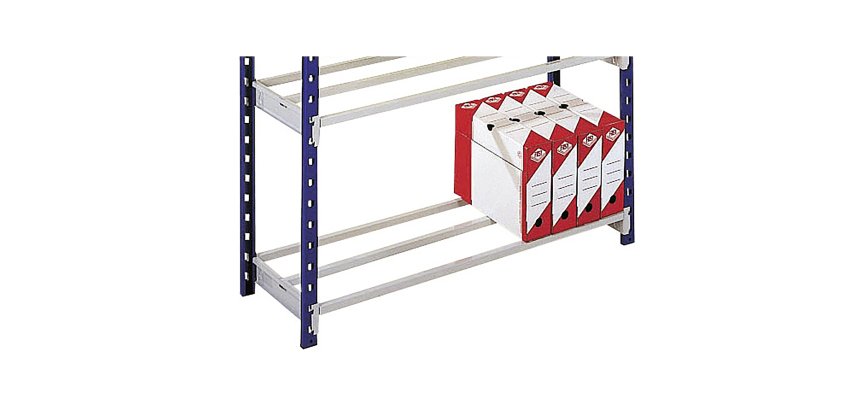 Staffe ripiani addizionali longitudinali in confezione da 2 pezzi per scaffalatura regolabile Rang'Eco