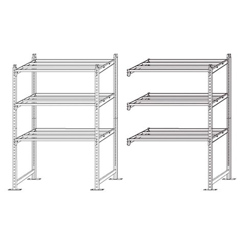 Paperflow Rang'Eco base and combination module shelf blue l 125 x d 34 x h 200 cm with optional shelves and shelf covers