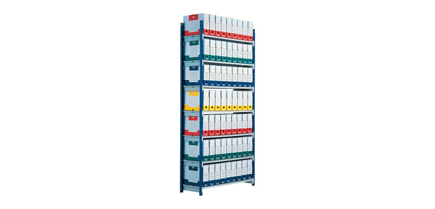 Paperflow Rang'Eco base and combination module shelf blue l 125 x d 34 x h 200 cm with optional shelves and shelf covers