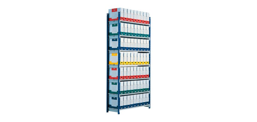 Paperflow Rang'Eco base and combination module shelf blue l 125 x d 34 x h 200 cm with optional shelves and shelf covers