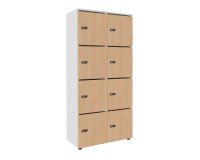 Casier flexycaz 8 cases blanc 2 x 4 cases l 80 x p 42 x h 173,5 + pass - portes individuelles