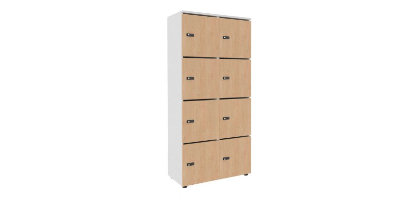 Casier de rangement de bureau Flexycaz 8 cases -8 portes individuelles -2 x 4 cases L 80 x P 42 x H 173,5 cm + clé pass