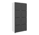 Casier de rangement de bureau Flexycaz 8 cases -8 portes individuelles -2 x 4 cases L 80 x P 42 x H 173,5 cm + clé pass