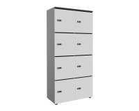 Casier flexycaz 8 cases carbone 2 x 4 cases l 80 x p 42 x h 173,5 + pass - 8 portes individuelles