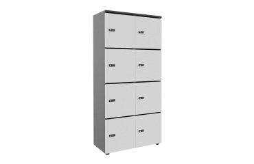 Casillero Flexycaz carbón 2 columnas x 4 compartimentos - An 80 x Fon 42 x Alt 173,5 cm - 8 puertas individuales