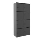 Casier de rangement de bureau Flexycaz 8 cases -8 portes individuelles -2 x 4 cases L 80 x P 42 x H 173,5 cm + clé pass