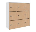 Casier de rangement de bureau Flexycaz 9 portes individuelles 3 x 3 cases L 120 x P 42 x H 131,4 cm +clé pass