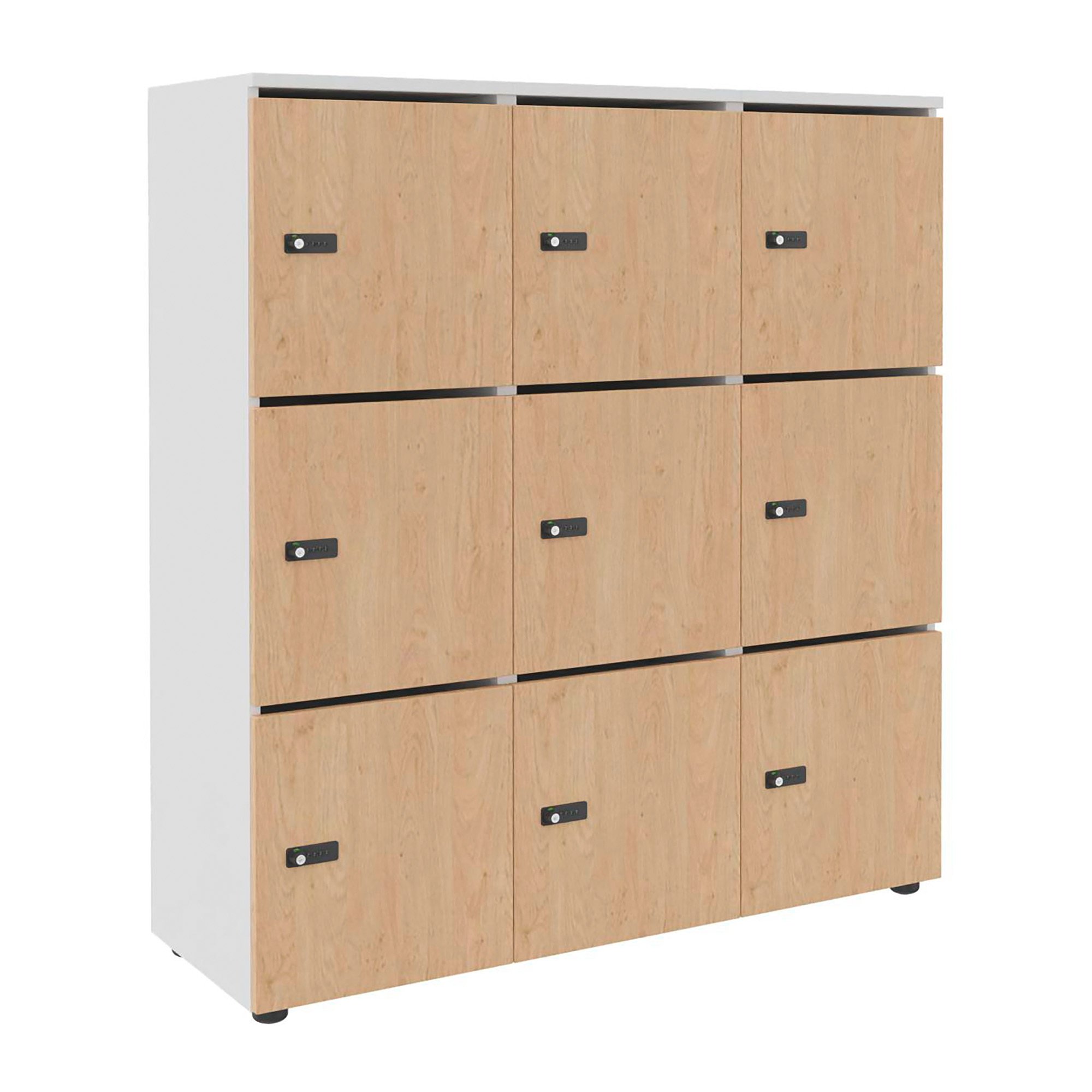 Casier de rangement de bureau Flexycaz 9 portes individuelles 3 x 3 cases L 120 x P 42 x H 131,4 cm +clé pass