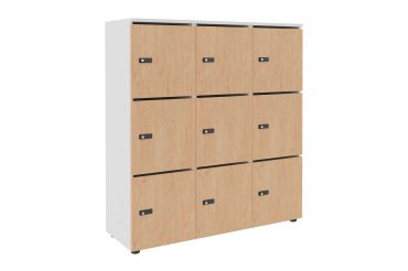 Casier de rangement de bureau Flexycaz 9 portes individuelles 3 x 3 cases L 120 x P 42 x H 131,4 cm +clé pass