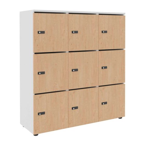 Casier flexycaz 9 cases blanc 3 x 3 cases l 120 x p 42 x h 131,4 +pass - 9 portes individuelles