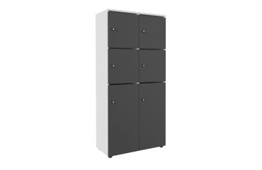 Casillero Flexycaz blanco 8 compartimentos - An 80 x Fon 42 x Alt 173,5 cm - 4 puertas individuales y 2 dobles