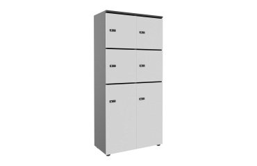 Casillero Flexycaz carbón 8 compartimentos - An 80 x Fon 42 x Alt 173,5 cm - 4 puertas individuales y 2 dobles