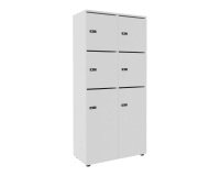Casier flexycaz 8 cases blanc -2 x 4 cases l 80 x p 42 x h 173,5 + pass - 4 portes individuelles + 2 doubles