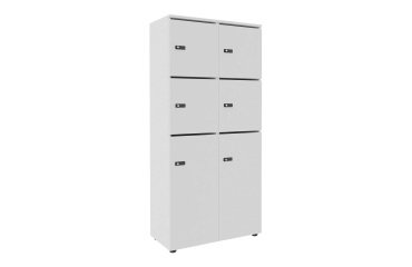 Casier de rangement de bureau Flexycaz 6 cases individuelles + 2 doubles L 80 x P 42 x H 173,5 cm + clé pass